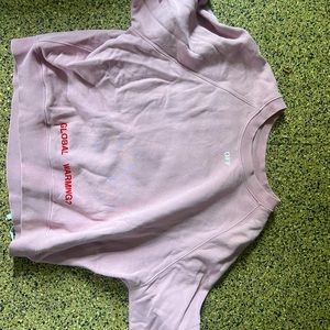OFF-WHITE C O VIRGIL ABLOH FW CHERRY BLOSSOM CROP COTTON SWEATSHIRT